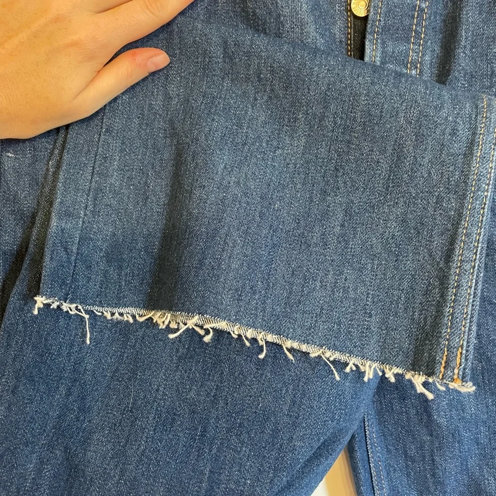 NWOT Re/done high waist wide leg raw hem cropped jeans - Picture 7 of 7